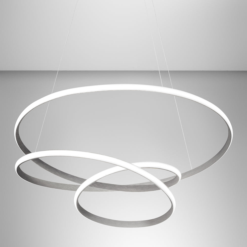 GEALUCE Sospensione montatura in alluminio bianco-oro-titanio satinato. Diffusore in silicone bianco opale. LED DIVA S/S D.85CM GEALUCE Sospensione montatura in alluminio bianco-oro-titanio satinato. Diffusore in silicone bianco opale. LED DIVA S/S D.85CM